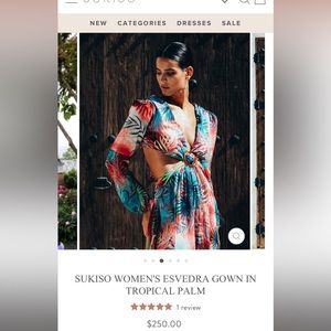 SUKISO WOMEN'S ESVEDRA GOWN IN TROPICAL PALM